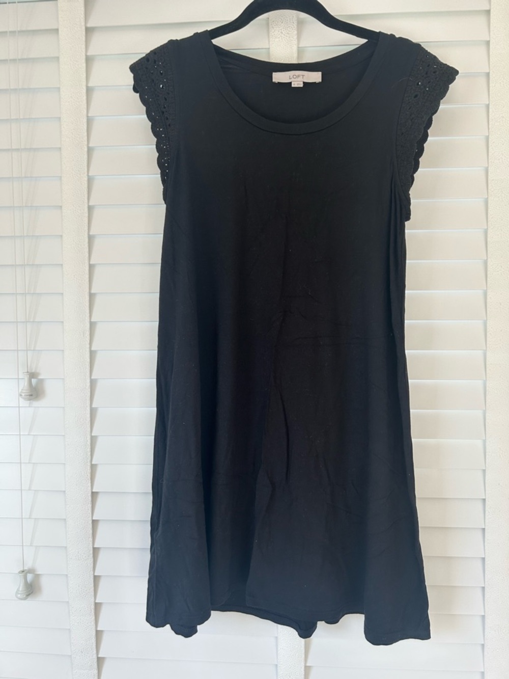 LOFT Mini Dress Sleeveless Black Lace XS